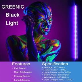 img 3 attached to 🎉 4 Pack LED Black Light Bar, 72W (18W Each) 2ft T5 UV Blacklight Tube for Party Supplies, Stage Lighting, Fluorescent Poster, Body Paint, Halloween, Christmas, Festivals Decor