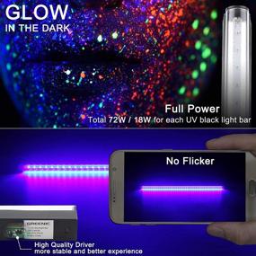 img 2 attached to 🎉 4 Pack LED Black Light Bar, 72W (18W Each) 2ft T5 UV Blacklight Tube for Party Supplies, Stage Lighting, Fluorescent Poster, Body Paint, Halloween, Christmas, Festivals Decor