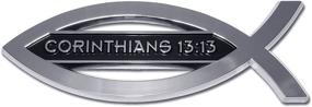 img 1 attached to Эмблема автомобиля Электроплейт с христианской рыбой 13:13 Коринфянам на хромированной основе