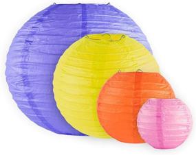 img 2 attached to 🏮 Set of 16 Assorted Colorful Decorative Chinese/Japanese Floating Sky Paper Lanterns with Metal Frame - Ideal for Events, Party Decoration in Multiple Sizes