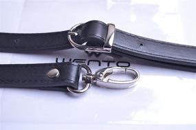 img 1 attached to Ремень для сумки Wento с регулируемой длиной - 43''-49'' Роскошные черные плечевые ремни из искусственной кожи для сумок и кошельков (серебро)