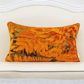 img 4 attached to 🍁 Alerfa Maple Leaf Velvet Cushion Case: Luxurious, Modern Lumbar Throw Pillow for Couch, Sofa, Living Room, Bedroom & Car