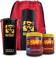 💪 fuel your intense workouts with mutant madness sugar-free pre-workout powder: blue raspberry, peach mango, and backpack edition logo