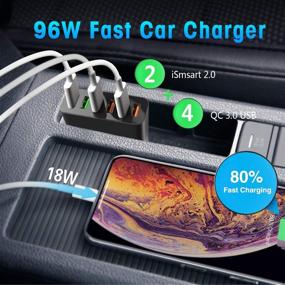 img 2 attached to 🚗 AI AIKENUO 96W Quick Charge Car Charger: 12V-24V Multi-Port QC 3.0 USB Adapter for Galaxy S10 S9 Plus, iPhone, Android