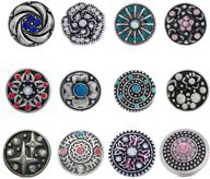 🌸 souarts mixed rhinestone snap buttons: 12pcs interchangeable jewelry charms for diy crafts (flower design) - perfect stocking gift! logo