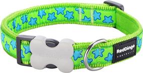 img 2 attached to Stylish Large Lime Green Dog Collar with Blue Stars - Red Dingo 25mm