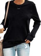 👚 senserise women's casual crewneck sweatshirt - soft lightweight loose top for everyday wear logo