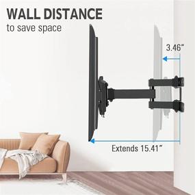 img 3 attached to 📺 MOUNTUP MU0010 - Full Motion TV Wall Mount for 26-55 Inch Flat Screens and Curved TVs up to 88 LBS, Wall Mount TV Bracket with Dual Swivel Articulating Arms, Max VESA 400x400mm - TV Wall Mounts