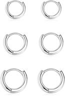 💍 925 sterling silver small hoop earrings for women men girls - huggie cartilage earring, post hoop 8mm 10mm 12mm logo