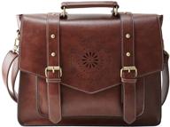 👜 ecosusi women's pu leather laptop bag: stylish satchel for 14" laptop logo