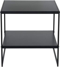 img 3 attached to 🔲 Square 2-Tier Black End Table by Household Essentials