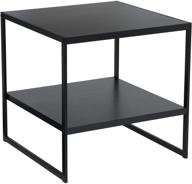 🔲 square 2-tier black end table by household essentials логотип