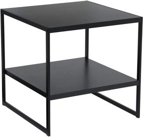 img 4 attached to 🔲 Square 2-Tier Black End Table by Household Essentials