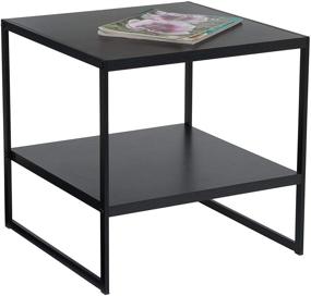 img 2 attached to 🔲 Square 2-Tier Black End Table by Household Essentials