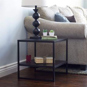 img 1 attached to 🔲 Square 2-Tier Black End Table by Household Essentials