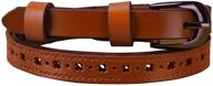 uxcell carved multi hole leather burgundy women's accessories in belts logo