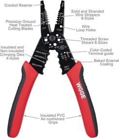 img 1 attached to 🛠️ Enhanced WGGE WG-015 Professional Crimping Tool/Multi-Tool 8-Inch Wire Stripper and Cutter (Versatile Hand Tool)
