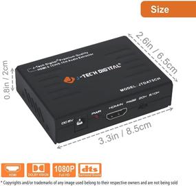 img 3 attached to 🔊 J-Tech Digital Premium Quality 1080P HDMI to HDMI + Audio Extractor Converter (SPDIF + RCA Stereo) - The Ultimate Audio Solution (JTDAT5CH)