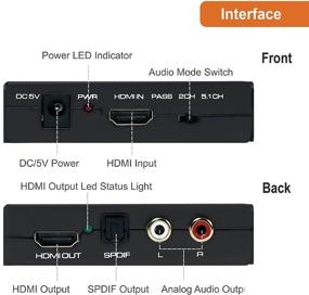 img 2 attached to 🔊 J-Tech Digital Premium Quality 1080P HDMI to HDMI + Audio Extractor Converter (SPDIF + RCA Stereo) - The Ultimate Audio Solution (JTDAT5CH)