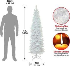 img 2 attached to 6ft National Tree Company Artificial 🎄 Christmas Tree - Stunning White Tinsel with Stand