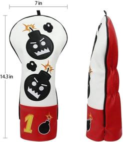 img 1 attached to 🏌️ Craftsman Golf Red & White Big Bomb Golf Club Headcover Set: Premium PU Leather Covers for Driver, Fairway Wood, and Hybrid Rescue Clubs