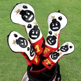 img 3 attached to 🏌️ Craftsman Golf Red & White Big Bomb Golf Club Headcover Set: Premium PU Leather Covers for Driver, Fairway Wood, and Hybrid Rescue Clubs