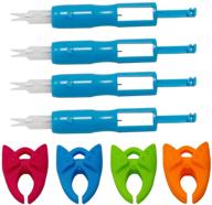 4pcs sewing machine needle changer and auto threader 🧵 tool set with needle inserter and bobbin holder clamps (blue) logo