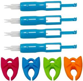 img 4 attached to 4PCS Sewing Machine Needle Changer and Auto Threader 🧵 Tool Set with Needle Inserter and Bobbin Holder Clamps (Blue)