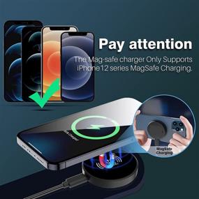 img 4 attached to 🔌 KKM 15W Fast Charging Pad for iPhone 13/13 Pro/13 Pro Max/13 mini/12/12 Pro/12 Pro Max /12 Mini AirPods Pro - Magnetic Wireless Charger Compatible with MagSafe Charger (Includes QC 3.0 Adapter)