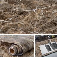 🏞 transform your space with coral brown marble contact paper - waterproof peel and stick countertop, cabinet, bathroom, wall, and shelf covering - 17.7" × 118" inches logo