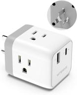 ✈️ convenient australia china travel plug adapter with usb-a usb-c charging ports – wteske power plug for australia, new zealand, fiji, argentina (type i) logo