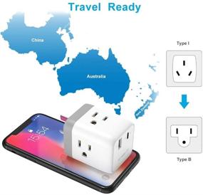 img 3 attached to ✈️ Удобный адаптер для путешествий Австралия Китай с USB-A USB-C портами – Втеске Power Plug для Австралии, Новой Зеландии, Фиджи, Аргентины (тип I)