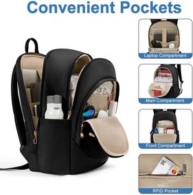 img 3 attached to 🎒 Laptop Backpack LIGHT FLIGHT: Stylish & Practical Women's Backpack for Travel, School, and Work – Fits up to 15.6 inch Laptops