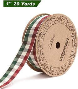 img 3 attached to 🎄 Wigsmart Plaid Ribbon - Vintage Christmas Ribbon for Crafts & Gift Wrapping (Burgundy & Forest-Green Checkered) - 1 Inch X 20 Yards