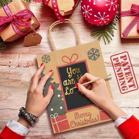 img 2 attached to Фиолетовые сумки для подарков Purple Ladybug на Рождество - настраивайте ваше сообщение с помощью панели для рисования - 3 праздничных дизайна с красной и зелёной бумагой для упаковки - идеальные крафт-сумки для подарков на праздники.
