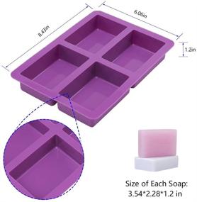 img 2 attached to 🧼 Large Rectangle Silicone Soap Mold, Durable and Thick Mold for Soap Making (2Pack)