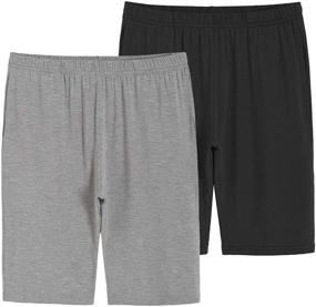 img 4 attached to 🩳 Premium Latuza Boys' Bamboo Viscose Knit Shorts - Pack of 2 with Convenient Pockets