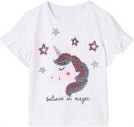 🦄 eulla toddler girls unicorn t-shirt: soft cotton short-sleeve shirt for ultra comfort and style logo