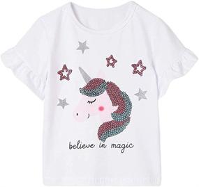 img 4 attached to 🦄 EULLA Toddler Girls Unicorn T-Shirt: Soft Cotton Short-Sleeve Shirt for Ultra Comfort and Style