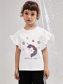 img 3 attached to 🦄 EULLA Toddler Girls Unicorn T-Shirt: Soft Cotton Short-Sleeve Shirt for Ultra Comfort and Style