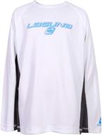 laguna boys crewneck rashguard swim sun tee shirt: loose fit, long sleeve, upf 50+ logo