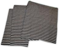 🛌 premium 100% cotton all-season oversized bed throw blanket, thermal, soft, and breathable with striped woven pattern - full/queen size, black/grey logo