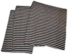 img 2 attached to 🛌 Premium 100% Cotton All-Season Oversized Bed Throw Blanket, Thermal, Soft, and Breathable with Striped Woven Pattern - Full/Queen Size, Black/Grey