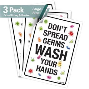 img 4 attached to 🚫 Pixelverse Design 7X10 - Social Distancing Decal Sticker - Promote Hygiene, Stop Germ Spread - Durable Commercial Grade Adhesive Sign - Grocery Store Safety