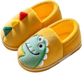 img 4 attached to YUKTOPA Dinosaur Slippers Non 🦖 Slip Boys' Shoes for Bedroom and More