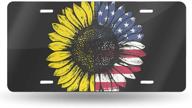 ohds sunflower american flag license plate black usa front license plate decor funny aluminum car plate for women men 6x12 inch logo