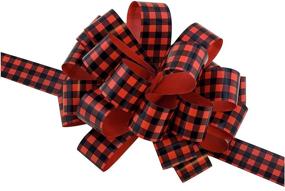 img 3 attached to 🎁 Vibrant Red Black Check Buffalo Plaid Pull Bows: Set of 6, 8" Wide – Perfect for Christmas, Gift Wrapping, and Decorations