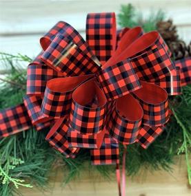 img 1 attached to 🎁 Vibrant Red Black Check Buffalo Plaid Pull Bows: Set of 6, 8" Wide – Perfect for Christmas, Gift Wrapping, and Decorations