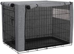 img 4 attached to 🐶 HERSENT Dog Crate Cover: Breathable & Sturdy Polyester Cloth, Universal Fit for Wire Crates - Enhance Air Circulation & Ensure Pet Comfort