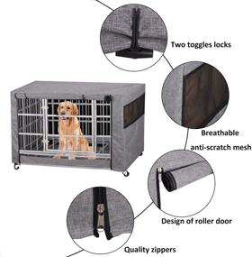 img 3 attached to 🐶 HERSENT Dog Crate Cover: Breathable & Sturdy Polyester Cloth, Universal Fit for Wire Crates - Enhance Air Circulation & Ensure Pet Comfort